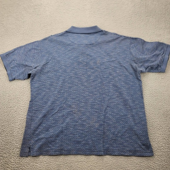 Alan Flusser Shirt Mens XL Blue Short Sleeve Casual Classic Preppy Polo - Picture 4 of 11